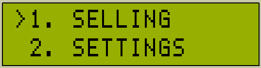 Main menu: SELLING selected